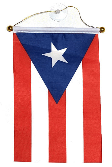 Puerto Rico Flag 5 X 8 Inches with Suction Cup