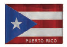 Foil Metal Puerto Rico Flag Magnet