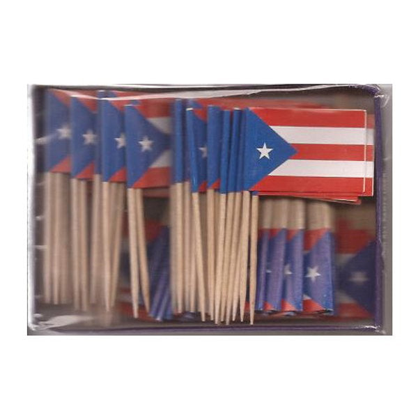Puerto Rico Toothpick Flags 100 pc