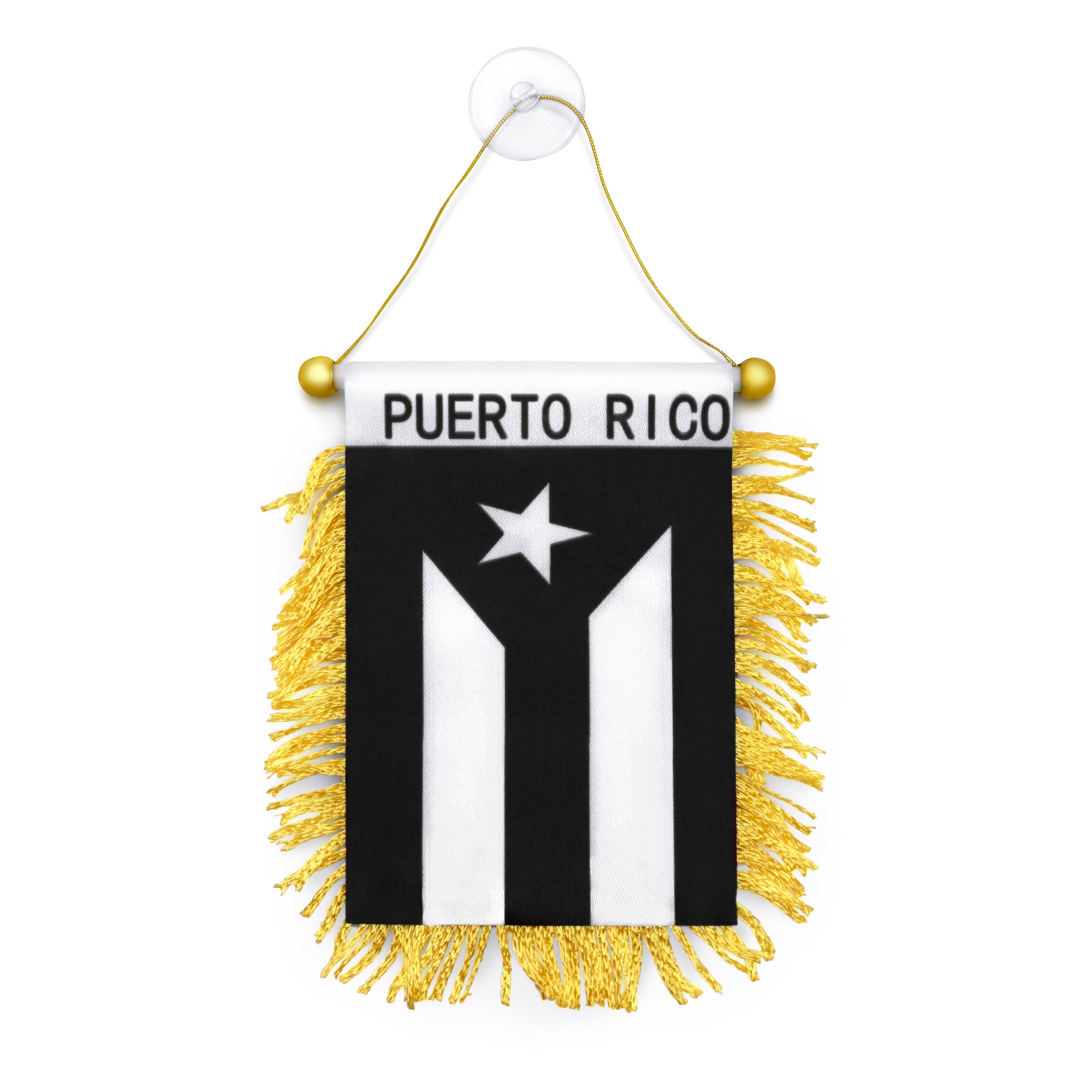 Puerto Rico Black Car Flag 4x6
